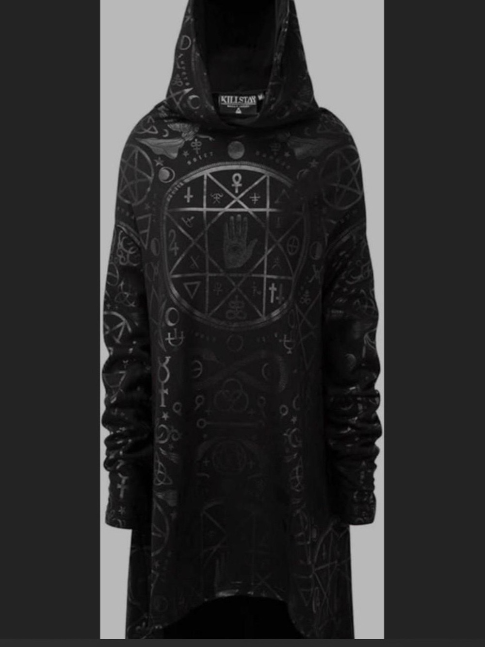 Killstar Black Matte & Gloss Occult Hooded Tunic